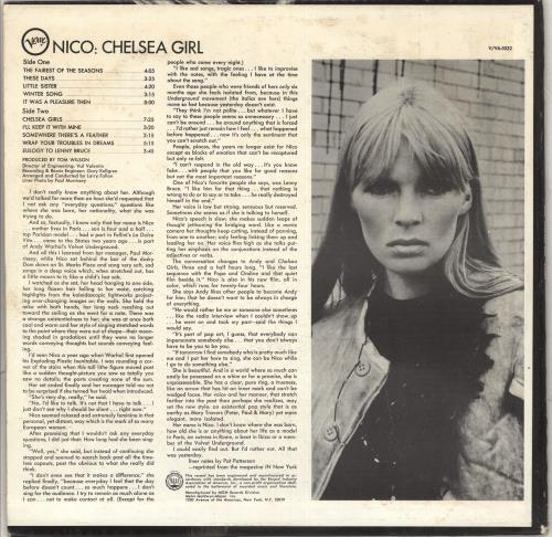 欧LP Nico (3) Chelsea Girl 00602557813951 Republic Records /00260 Nico – Chelsea Girl – Vinyl (LP, Album + 2 more), 1992